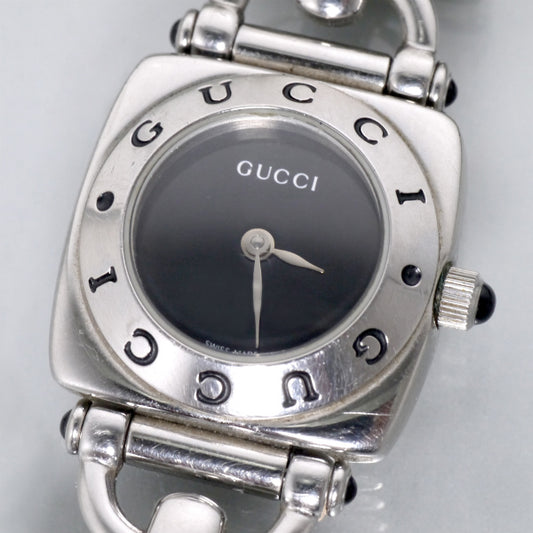 OLD Gucci ホースビット腕時計（シルバー・白）
