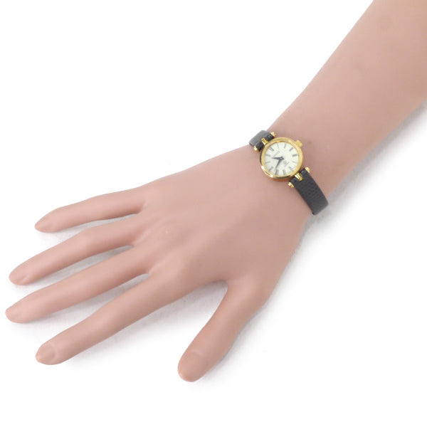 OLD Gucci サイドシェリーミニ腕時計（リザード/濃茶）