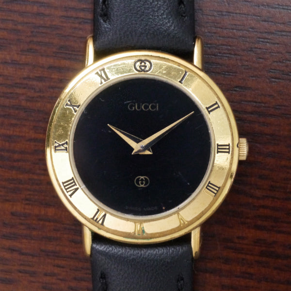 OLD Gucci ギリシャ数字腕時計（黒）