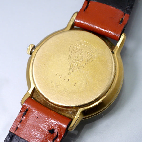 OLD Gucci ＜訳あり＞ギリシャ数字腕時計（レザー/赤茶）