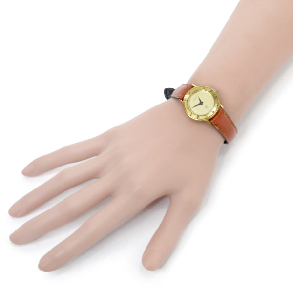 OLD Gucci ＜訳あり＞ギリシャ数字腕時計（レザー/赤茶）