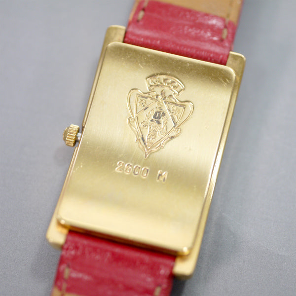 OLD Gucci 長方形フェイス腕時計（赤）