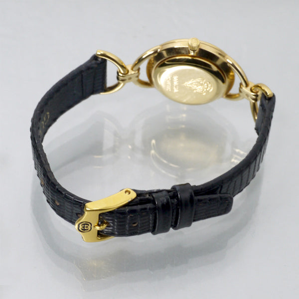 OLD Gucci　サイドビット腕時計（リザード・黒）