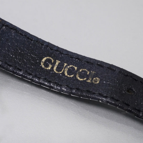 OLD Gucci　サイドビット腕時計（リザード・黒）