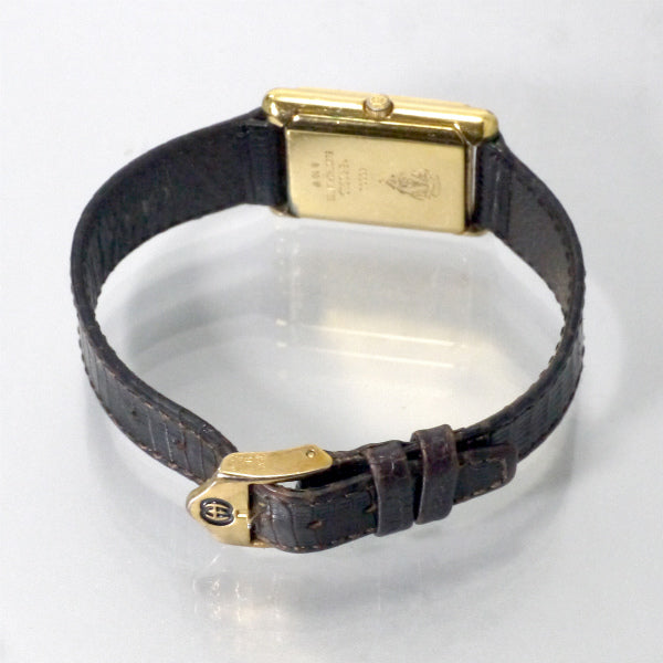 OLD Gucci レクタンギュラーロゴフェイス腕時計（黒）