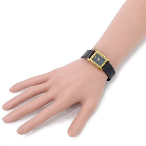 OLD Gucci レクタンギュラーロゴフェイス腕時計（黒）