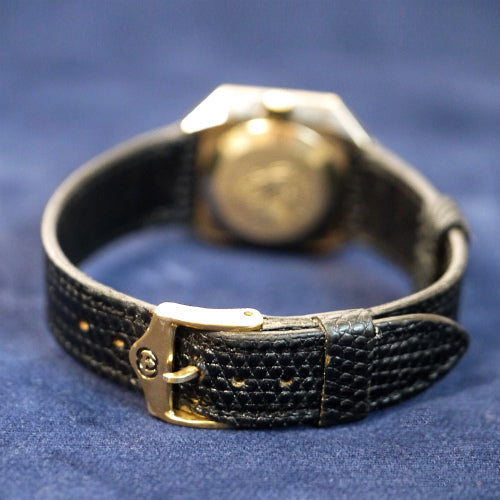OLD Gucci シェル金・黒コンビカラー腕時計