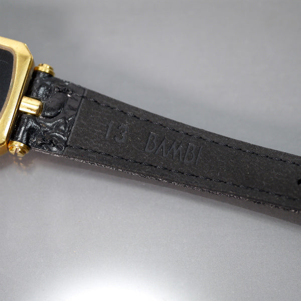 OLD Gucci クロコバンド スクエア腕時計（黒）