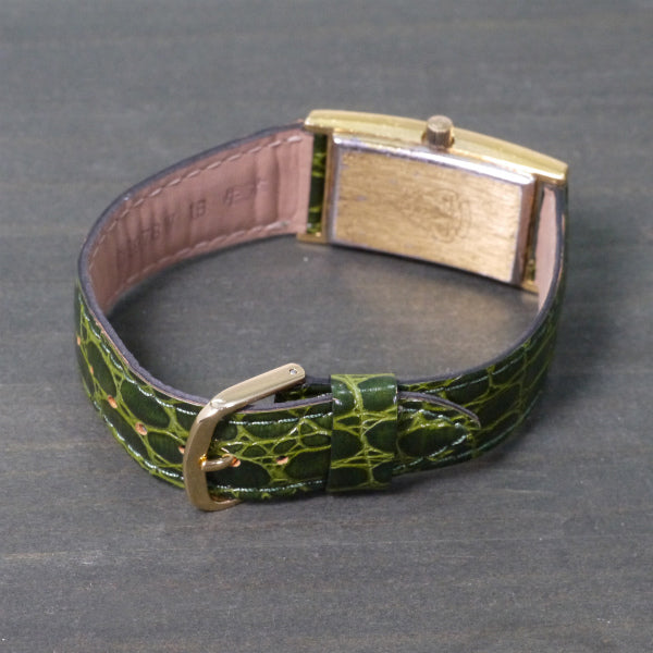 OLD Gucci　シェリー クロコバンド腕時計（緑）