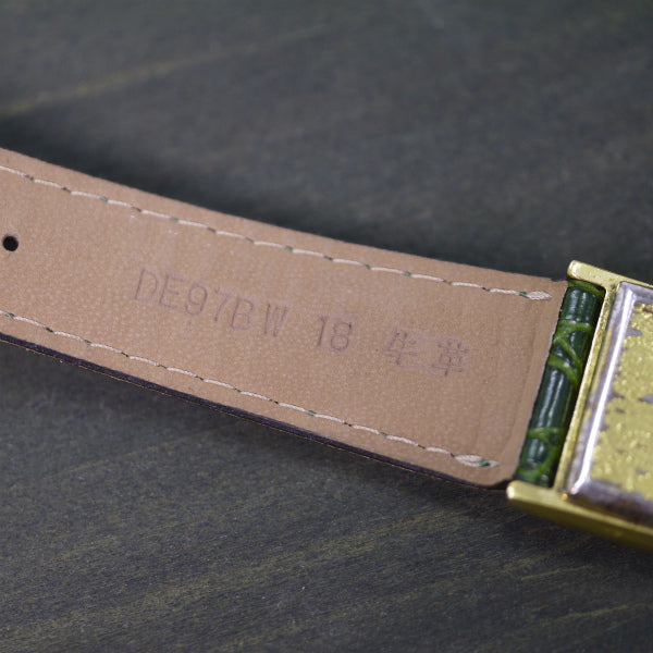 OLD Gucci　シェリー クロコバンド腕時計（緑）