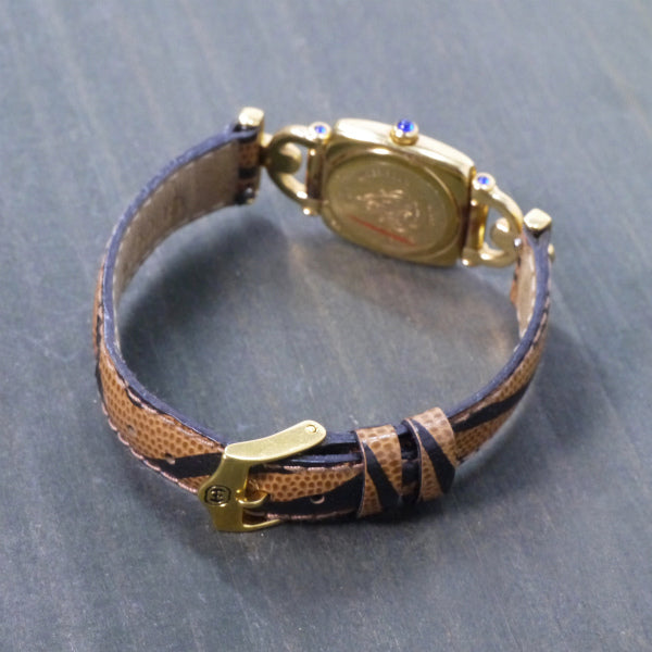 OLD Gucci 虎柄!!ホースビット腕時計（リザード/茶）