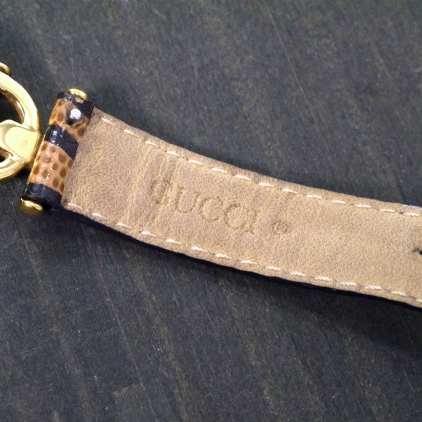 OLD Gucci 虎柄!!ホースビット腕時計（リザード/茶）