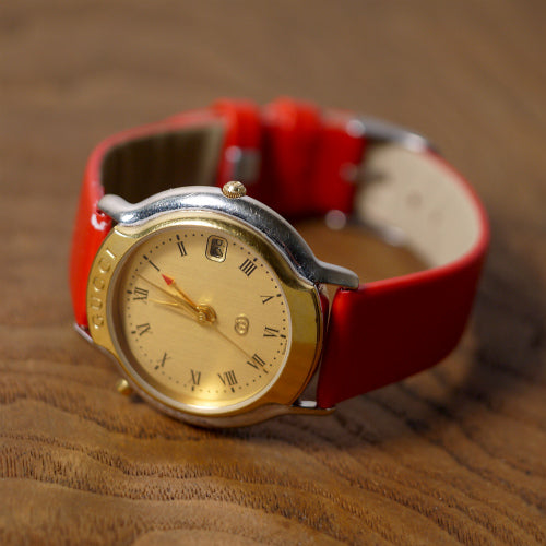 OLD Gucci 80sMONDIALE腕時計（18金 /赤）
