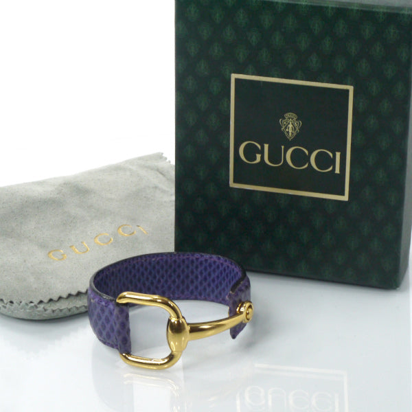 OLD Gucci ホースビット金具 リザードブレスレット（パープル）