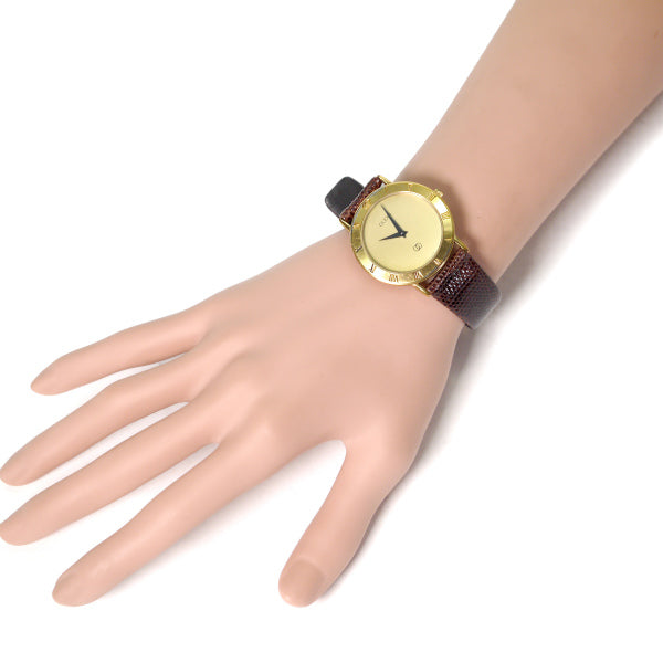 OLD Gucci ギリシャ数字 ビッグ腕時計（リザード/濃茶）