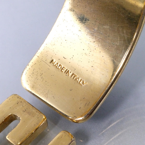 OLD Gucci　リザードロゴバングル（ゴールド/濃茶）