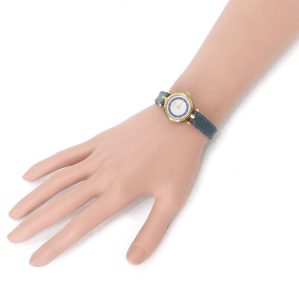 OLD Gucci サイドシェリーミニ腕時計（リザード/青）