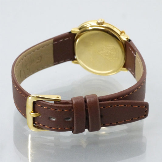 OLD Gucci 　丸型Gベゼル ブラックフェイス腕時計（茶）