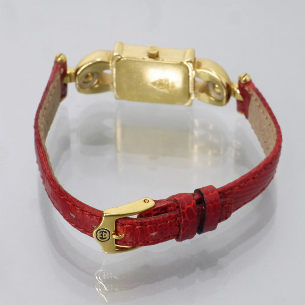 OLD Gucci リンクチェーン スクエア腕時計（赤/リザード）