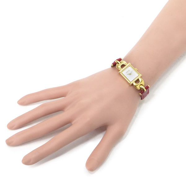 OLD Gucci リンクチェーン スクエア腕時計（赤/リザード）