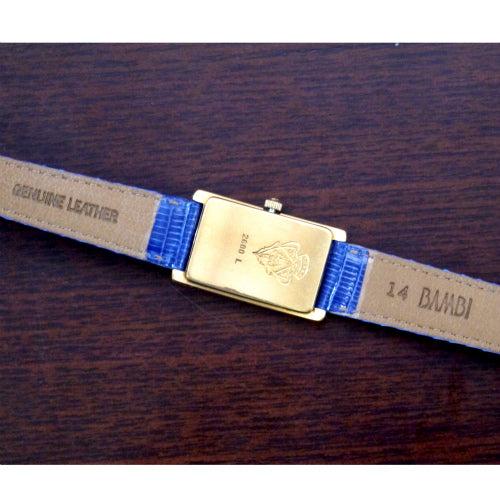 OLD Gucci リザード青バンド腕時計　長方形