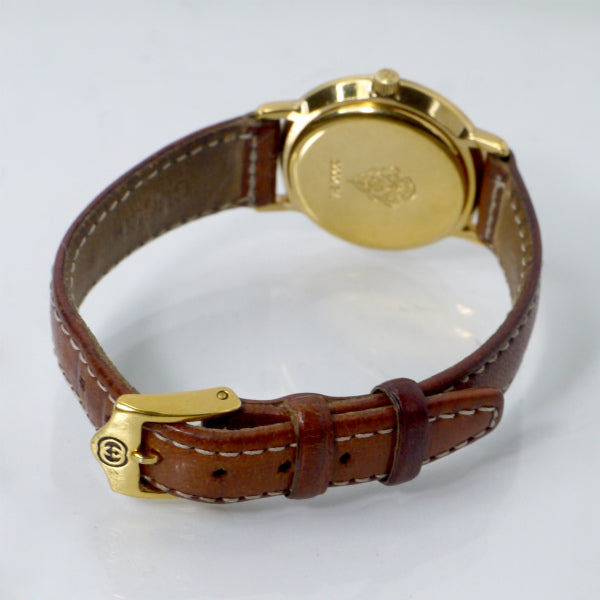 OLD Gucci ギリシャ数字 秒針腕時計（レザー/茶）