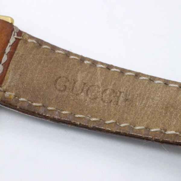 OLD Gucci ギリシャ数字 秒針腕時計（レザー/茶）