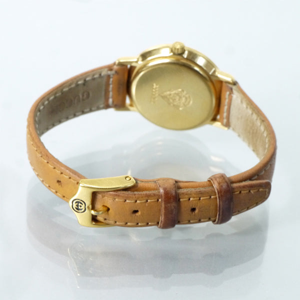 OLD Gucci ギリシャ数字 秒針腕時計（レザー/キャメル）
