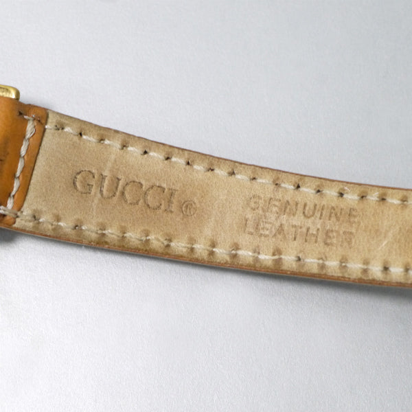 OLD Gucci ギリシャ数字 秒針腕時計（レザー/キャメル）