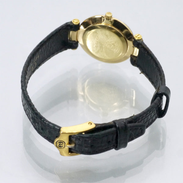 OLD Gucci シルバー×ゴールド腕時計（黒/リザード）