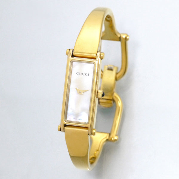 OLD Gucci　シェル バングルウオッチ（ゴールド）