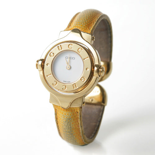 OLD Gucci 回転ブレス時計　蛇（黄）