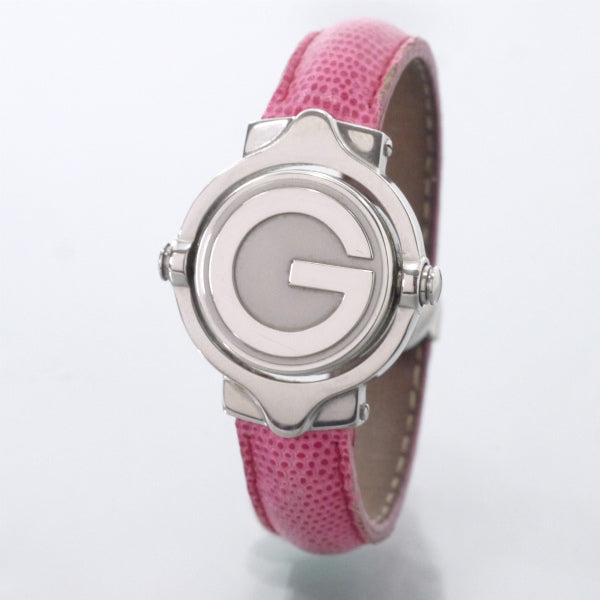 OLD Gucci　回転式Gバングルウォッチ（シルバー・ピンク）