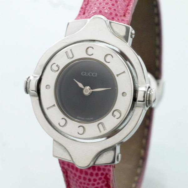 OLD Gucci　回転式Gバングルウォッチ（シルバー・ピンク）