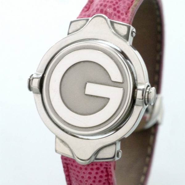OLD Gucci　回転式Gバングルウォッチ（シルバー・ピンク）