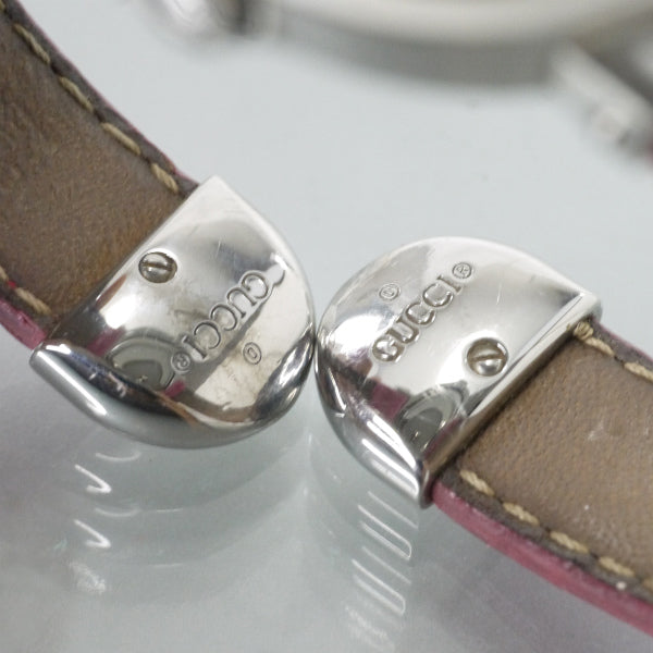 OLD Gucci　回転式Gバングルウォッチ（シルバー・ピンク）
