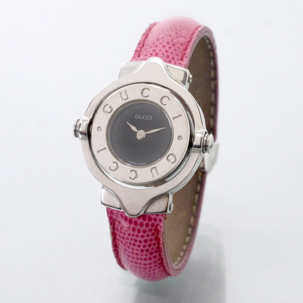 OLD Gucci　回転式Gバングルウォッチ（シルバー・ピンク）