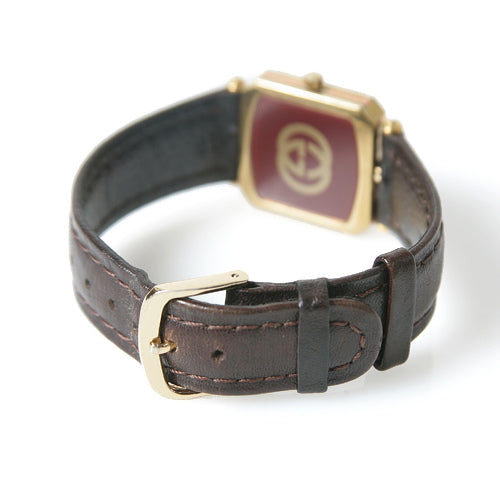 OLD Gucci＜訳あり＞スクエア腕時計（茶）