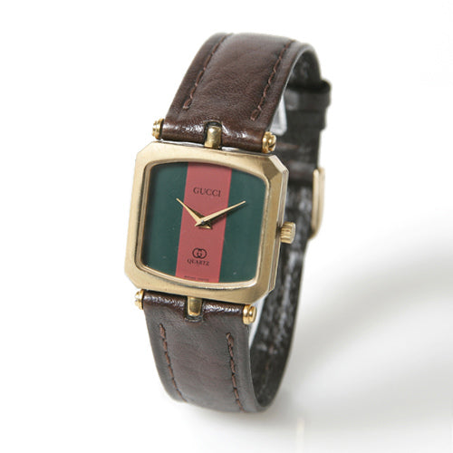 OLD Gucci＜訳あり＞スクエア腕時計（茶）