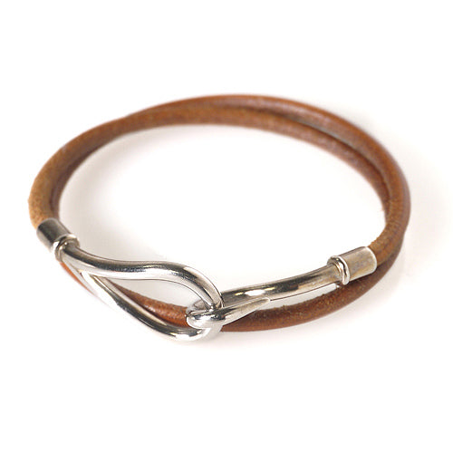 HERMES　皮チョーカーブレス（茶）