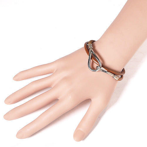 HERMES　皮チョーカーブレス（茶）