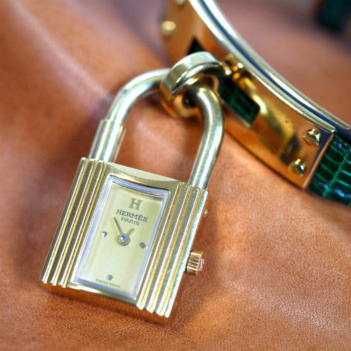 HERMES　ケリーウオッチ（クロコ　緑）