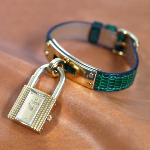 HERMES　ケリーウオッチ（クロコ　緑）