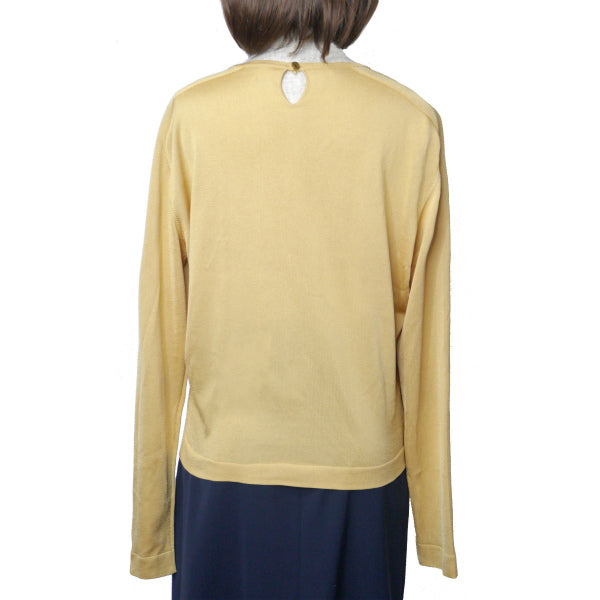 HERMES シルク スカーフ柄 ニット(黄)