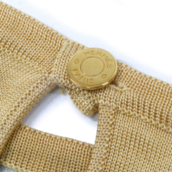 HERMES シルク スカーフ柄 ニット(黄)