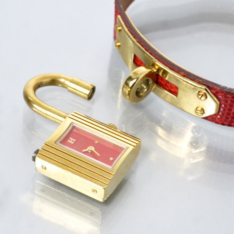 HERMES　1996年製ケリーウォッチ（赤・リザード）