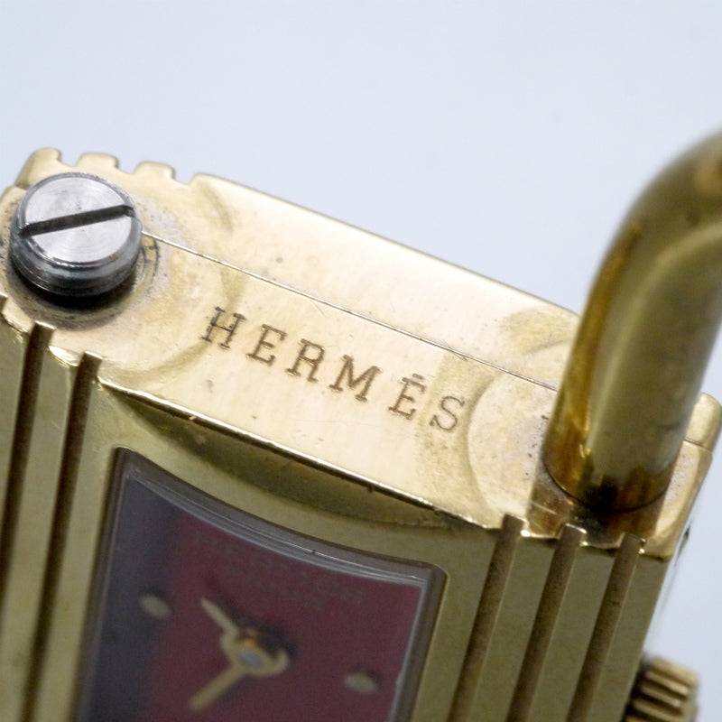 HERMES　1996年製ケリーウォッチ（赤・リザード）