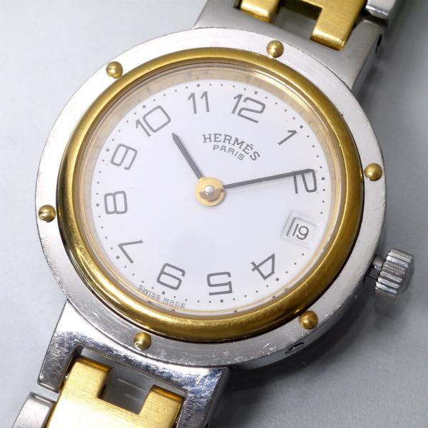 HERMES　クリッパー腕時計 クオーツ（ゴールド/シルバー）