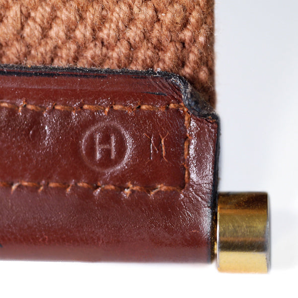 HERMESサコ　斜めがけ皮ショルダー（茶）