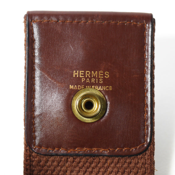 HERMESサコ　斜めがけ皮ショルダー（茶）